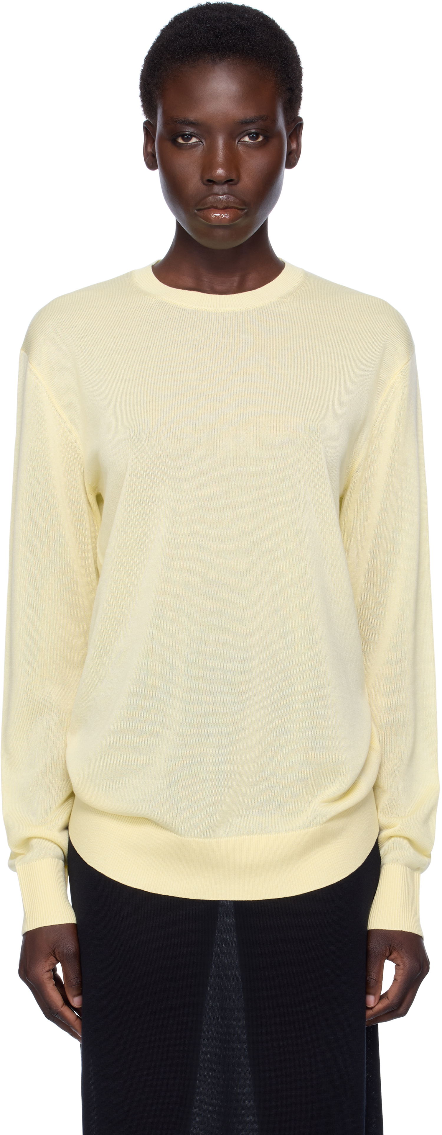 Tričko TOTEME TOTEME Knit Long Sleeve Tee Žltá | 253-WRT0604-YA0079, 0