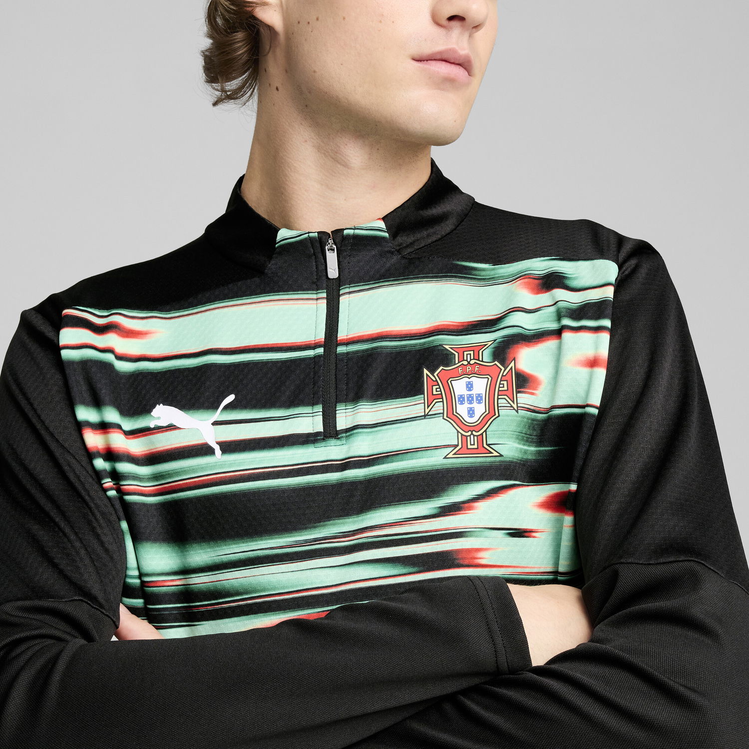 Sveter Puma Portugal Pre-Match Quarter-Zip Top Rôznofarebný | 779545_18, 1