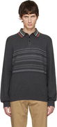 Paul Smith Organic Cotton Long-Sleeve Striped Collar Polo Shirt