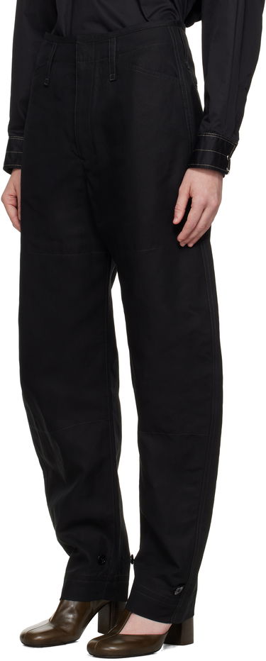 Nohavice LEMAIRE Lemaire Tapered Tie-Hem Trousers Čierna | PA1184 LF1350, 3