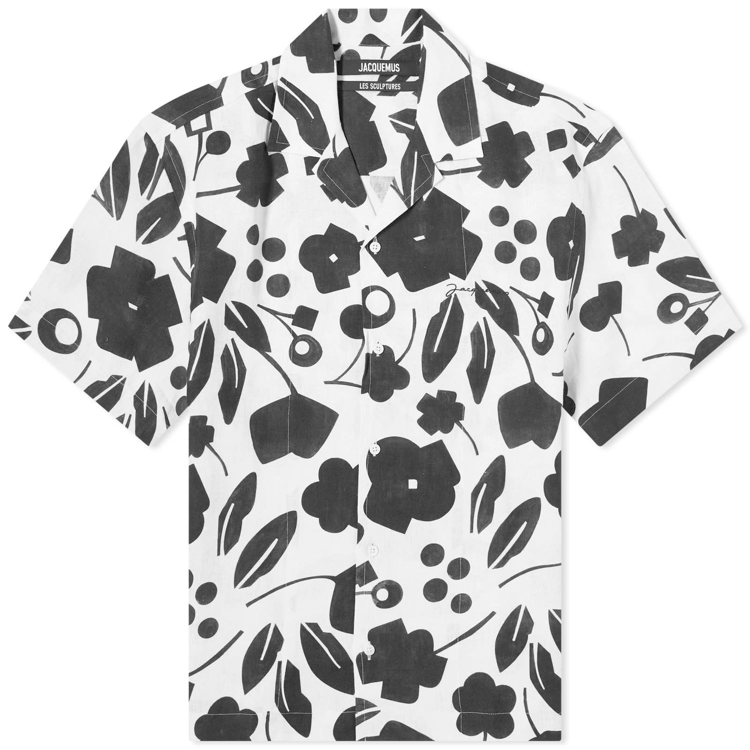 Košeľa Jacquemus Jean Cubic Flowers Vacation Shirt in Black/White Čierna | 21H245SH201-1050-1HC, 0