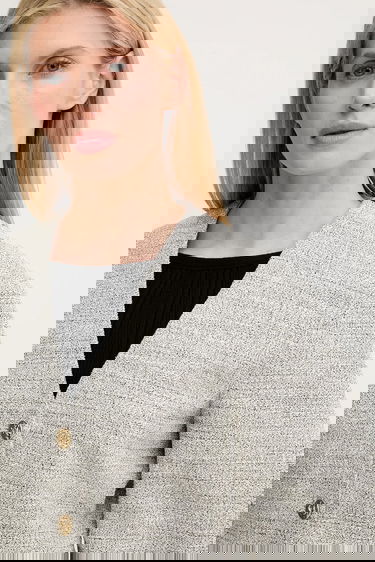 Vesta Nanushka Nanushka Kiyo Cropped Tweed Jacket Šedá | NW25SSOW30199, 3