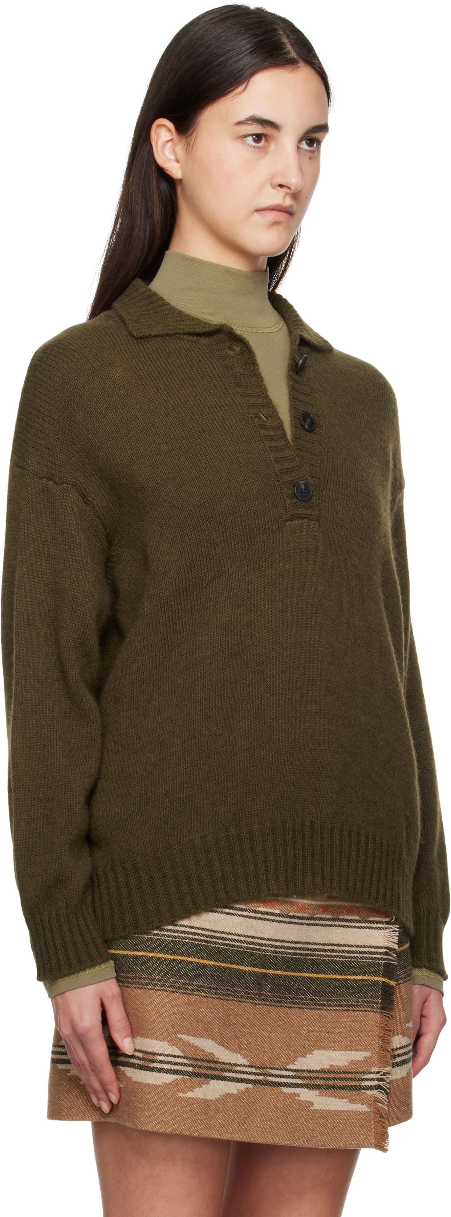 Sveter Max Mara Weekend Max Mara Sabato Wool Polo Sweater Zelené | 2425366013600, 1