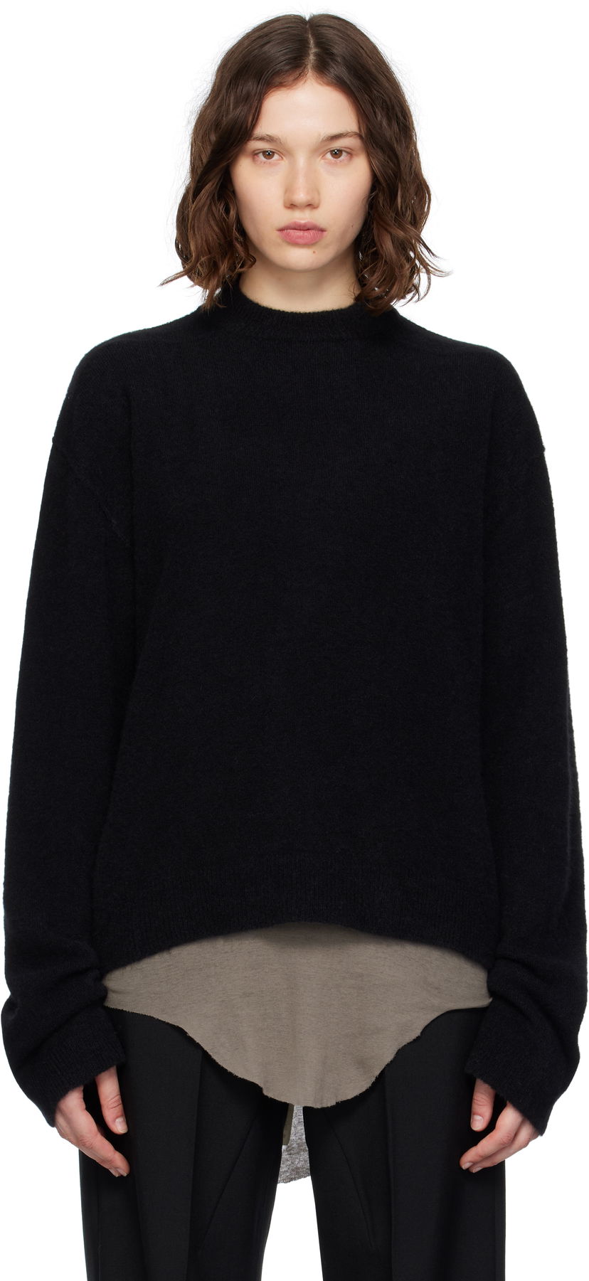 Sveter Rick Owens Rick Owens Concordians Tommy Long Sleeve Sweater Čierna | RP02E4655 KWP