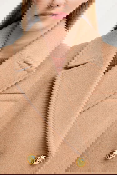 Kabáty GANNI GANNI Double Faced Wool Double Breasted Blazer Béžová | W0876, 3