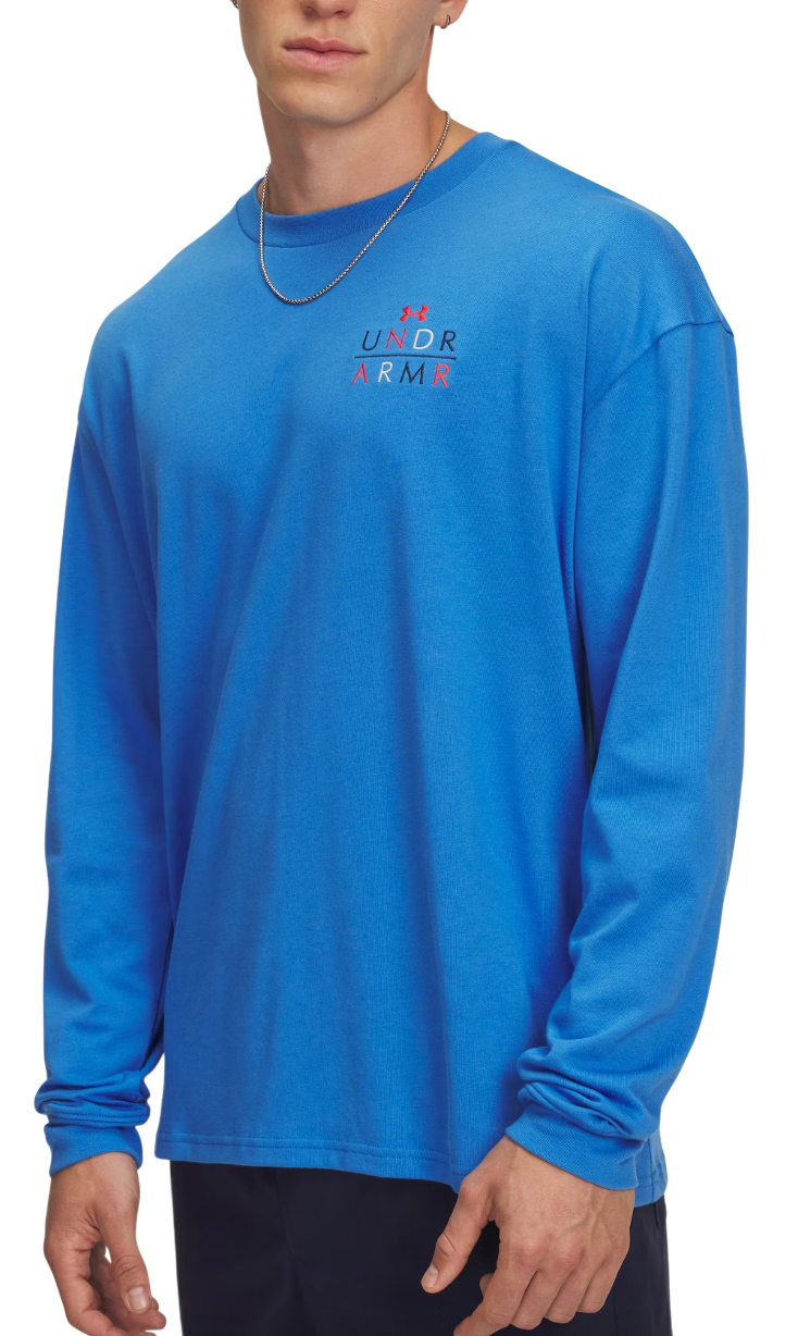 Tričko Under Armour MODERN SPORT Oversized Long-sleeve T-shirt Modrá | 6004885-402
