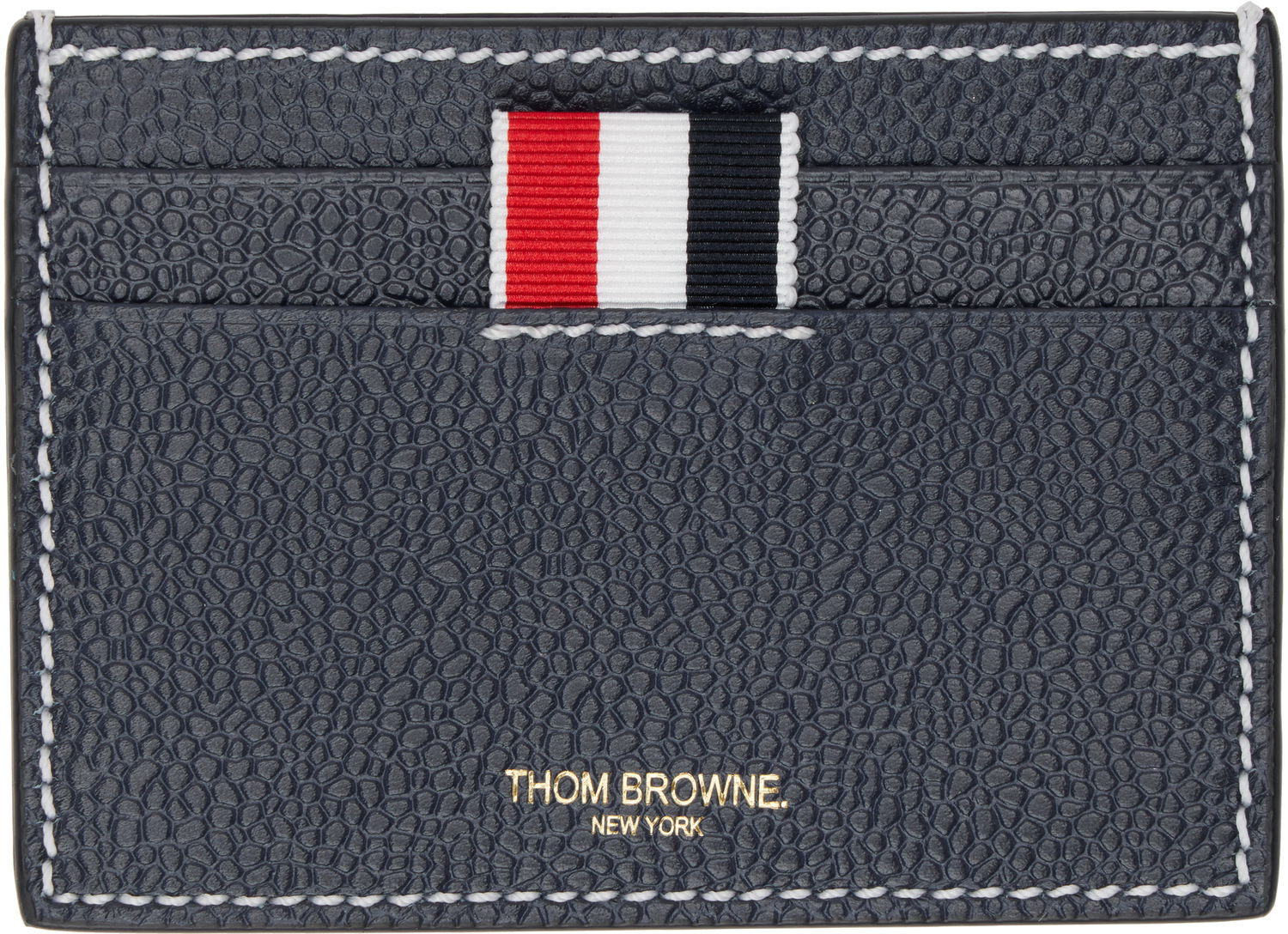 Peňaženka Thom Browne Thom Browne Pebble Grain Leather Card Holder Navy | UAW067A-00198, 0