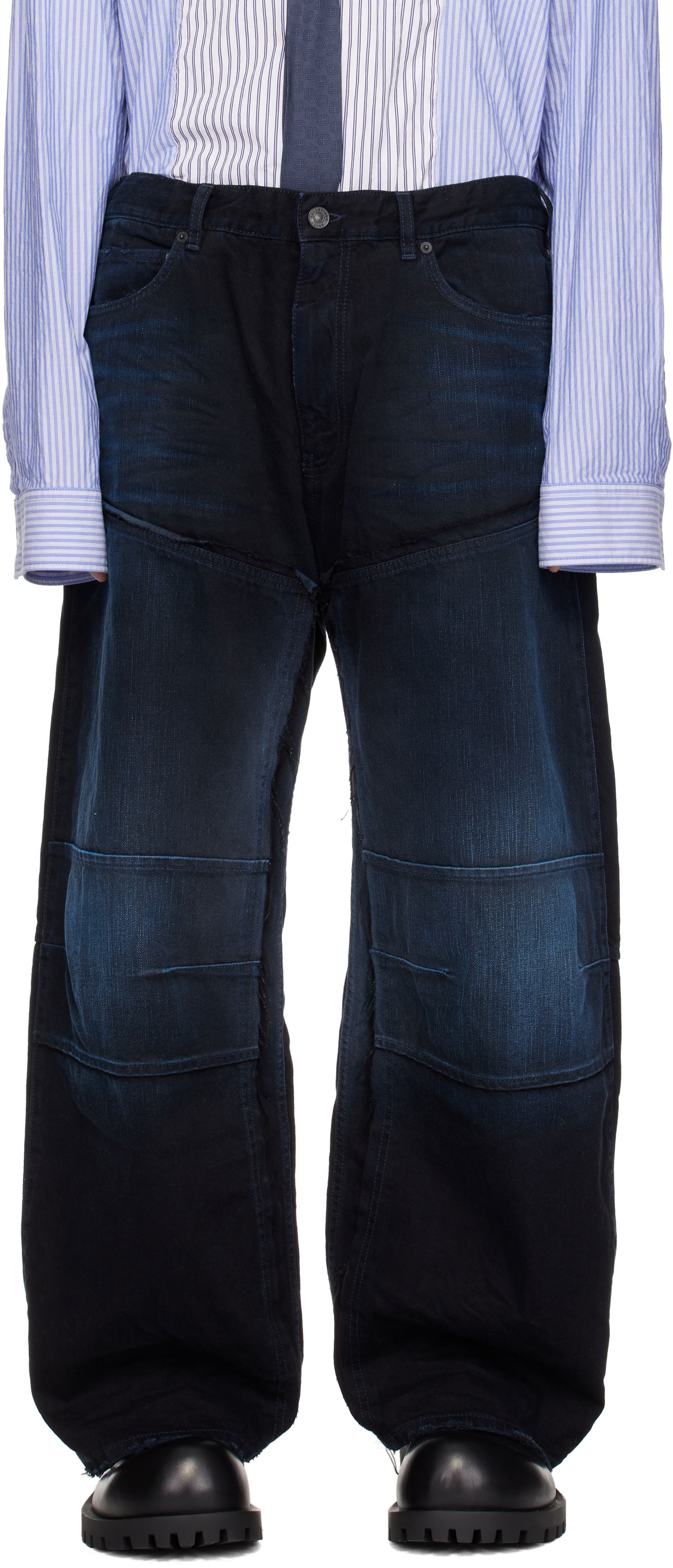 Džínsy Balenciaga Double Knee Jeans Navy | 809444TRW587150, 0