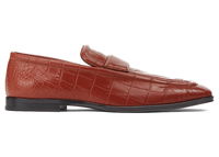 Croc-Effect Leather Loafer