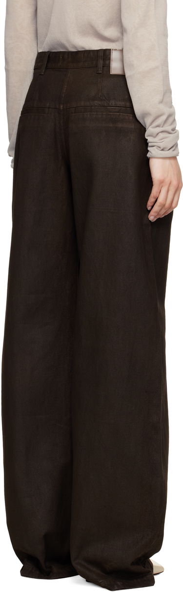 Nohavice Entire Studios Entire Studios Dem Wide-Leg Jeans Hnedá | ESW-S25-11006-MU, 2