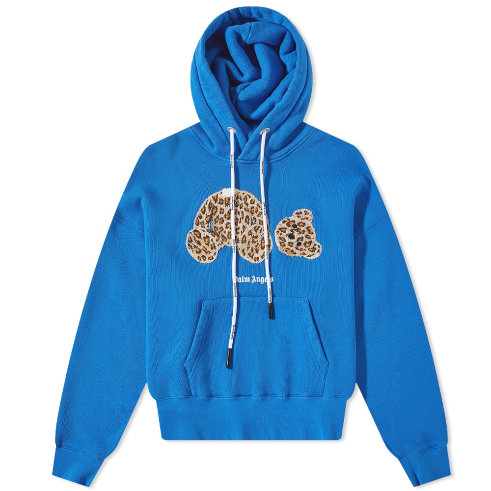 Mikina Palm Angels Leopard Kill The Bear Popover Hoodie Modrá | PMBB058S22FLE0084560, 0