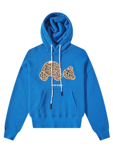 Mikina Palm Angels Leopard Kill The Bear Popover Hoodie Modrá | PMBB058S22FLE0084560