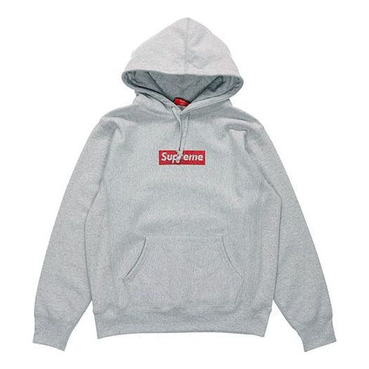 Mikina Supreme Supreme x Swarovski Box Logo Hooded Sweatshirt Šedá | SUP-SS19-909