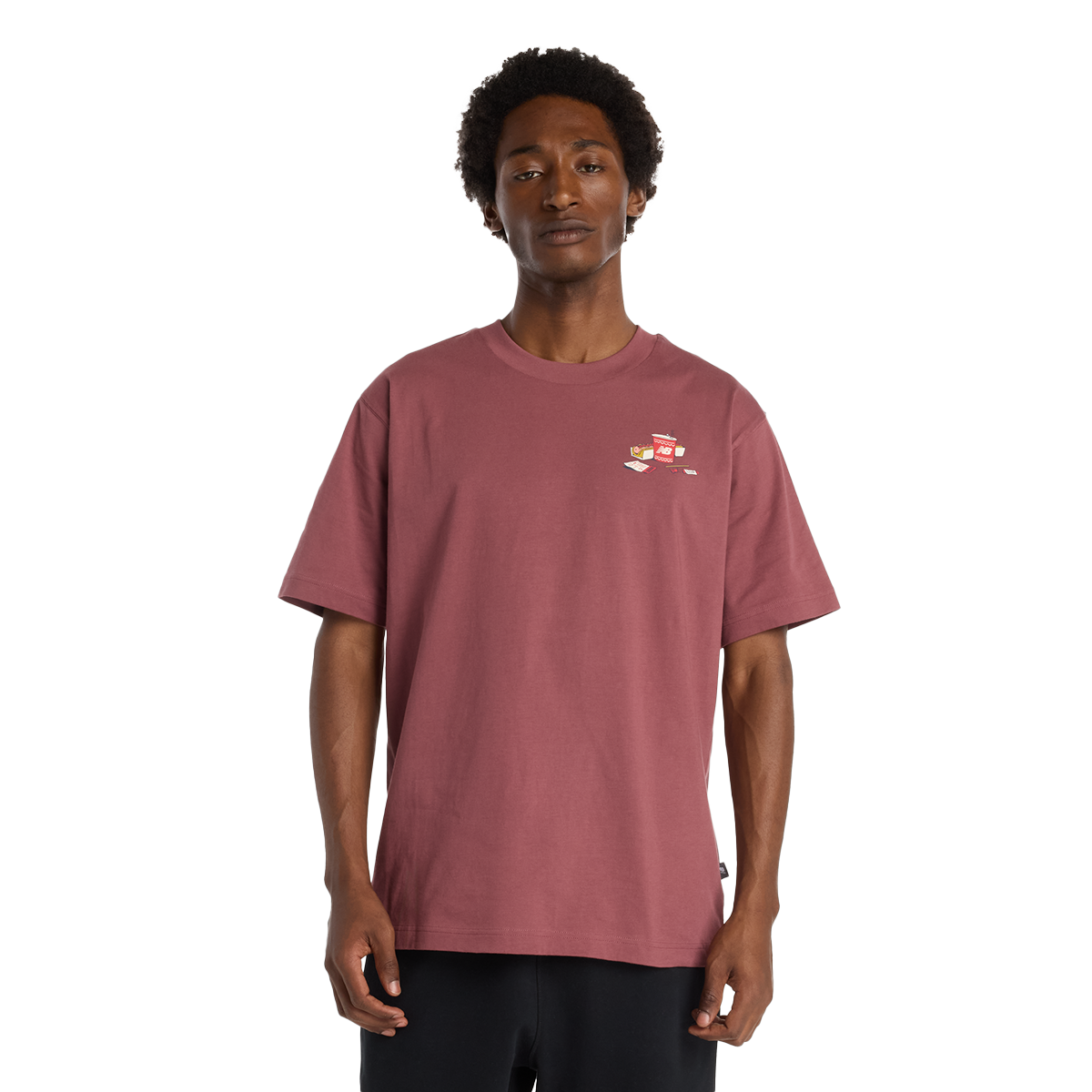 Tričko New Balance Spectator Graphic T-Shirt Vínová | MT53931-WAD, 0