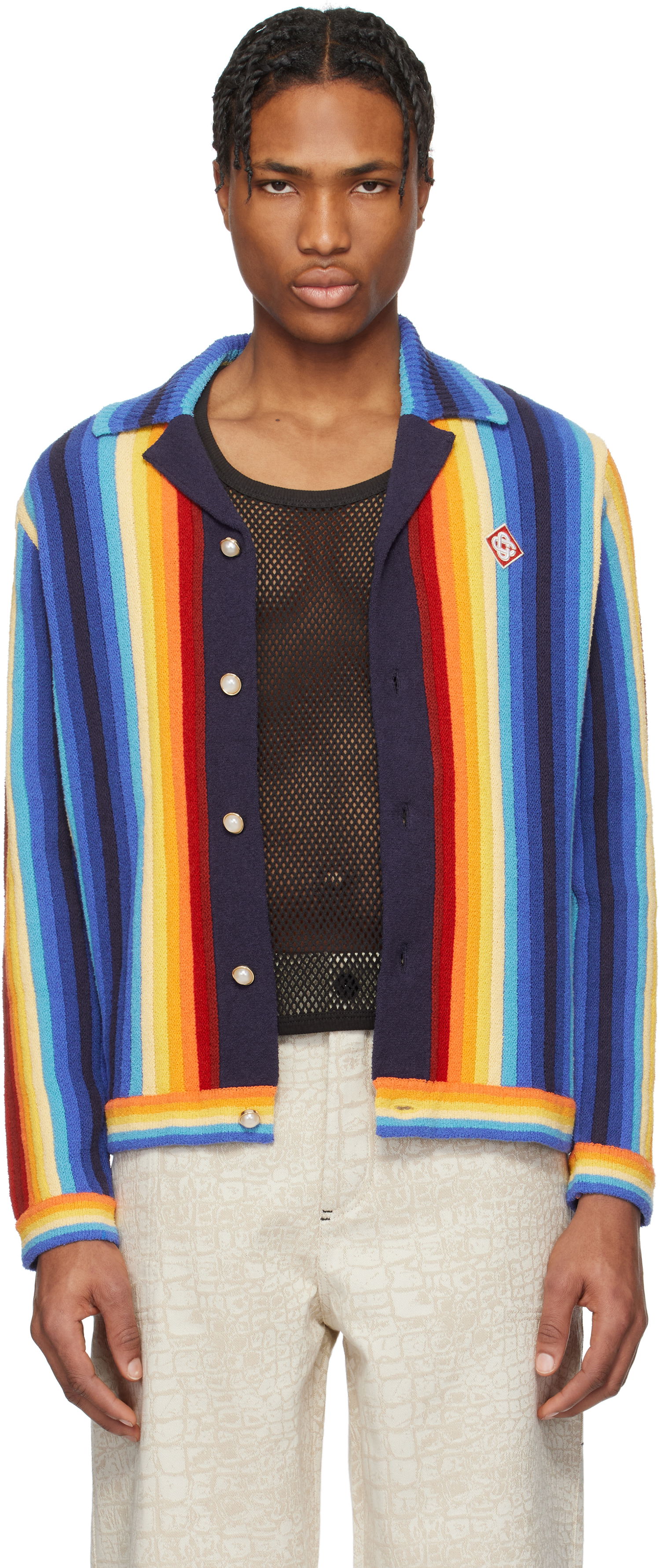Sveter Casablanca Casablanca Gradient Stripe Towelling Cardigan Rôznofarebný | MS25-KW-910-01, 0