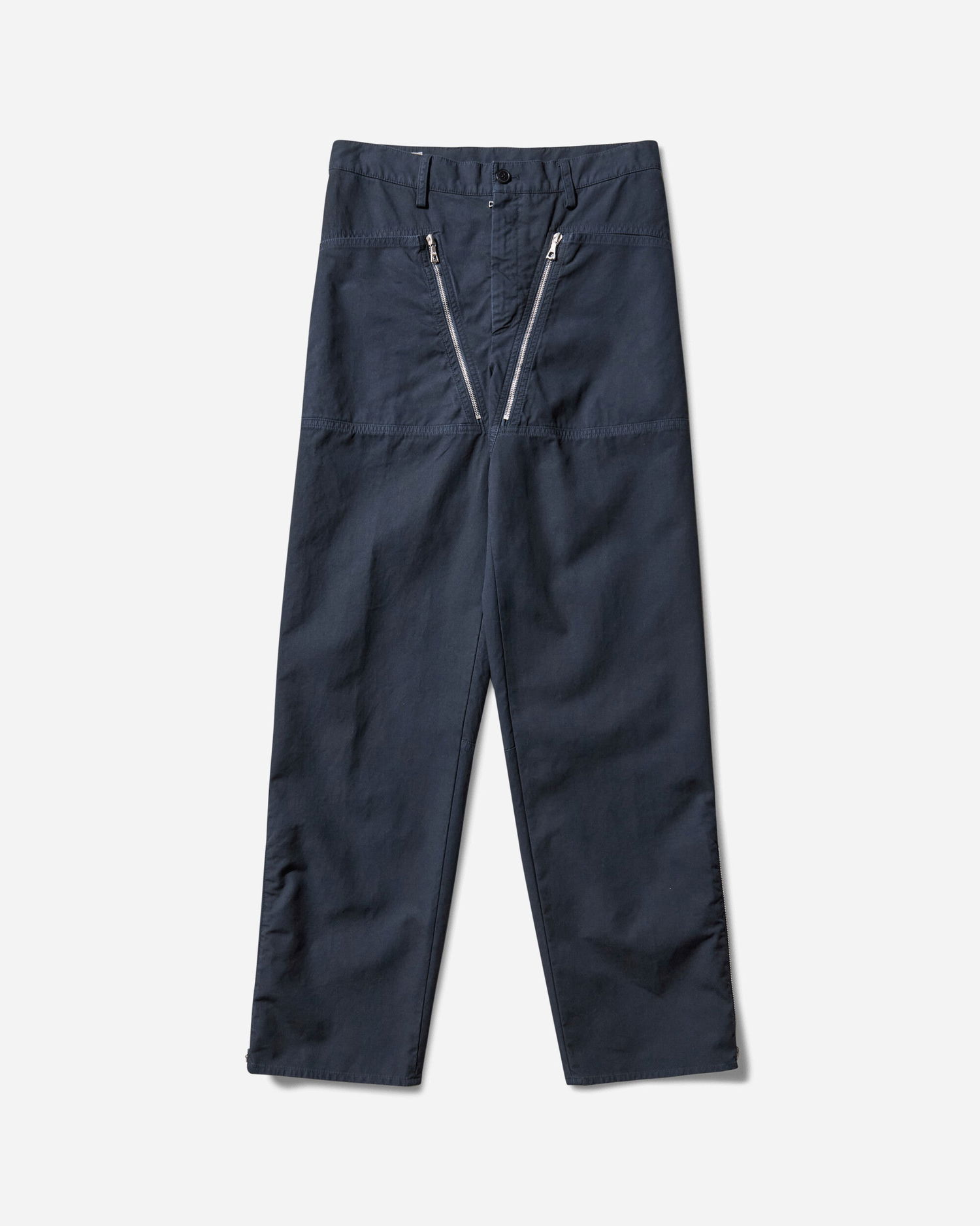 Nohavice Dries Van Noten Overdyed Zip Pants Navy | 252-020940-2101 509, 1
