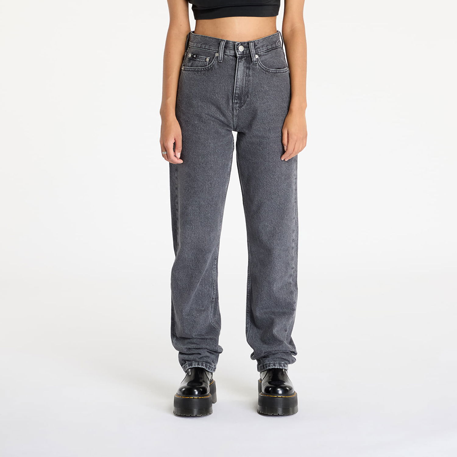 Džínsy CALVIN KLEIN High Rise Straight Jeans Grey Šedá | J20J223657 1BZ, 0