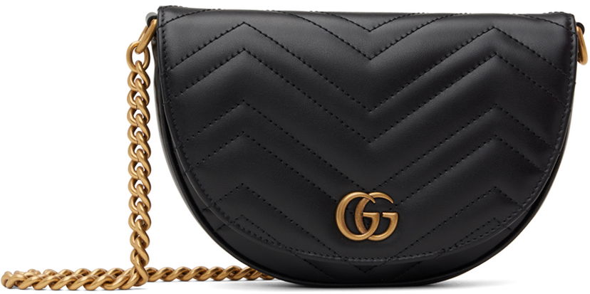 Taška cez rameno Gucci Black Mini GG Marmont Chain Čierna | 746431 DTDHT