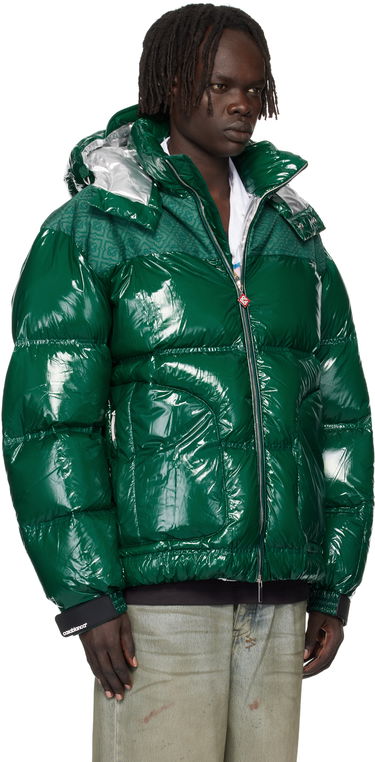 Prešívaná bunda Casablanca Shiny Hooded Puffer Jacket Zelené | MPF25-OT-197-01, 3