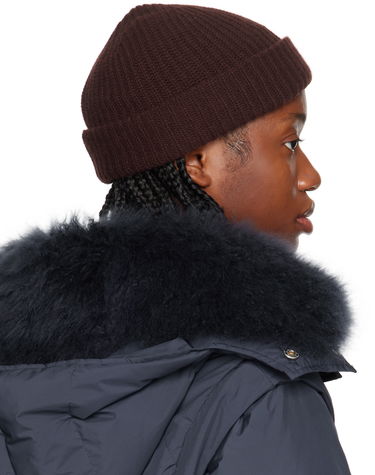Kulicha Yves Salomon Ribbed Beanie Hnedá | 24W23WAA500XXMACL, 2