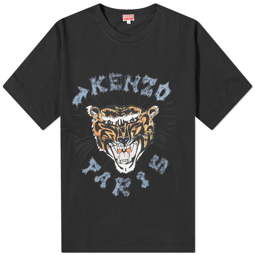 Tričko KENZO Men's Drawn Varsity Oversize Tee Black Čierna | FE55TS2744SG-99J