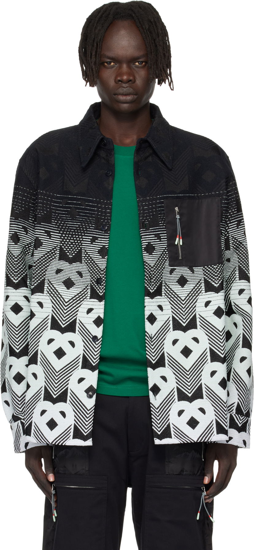 Bunda Casablanca Casablanca Gradient Monogram Shirt Jacket Čierna | MPF25-JK-374-01