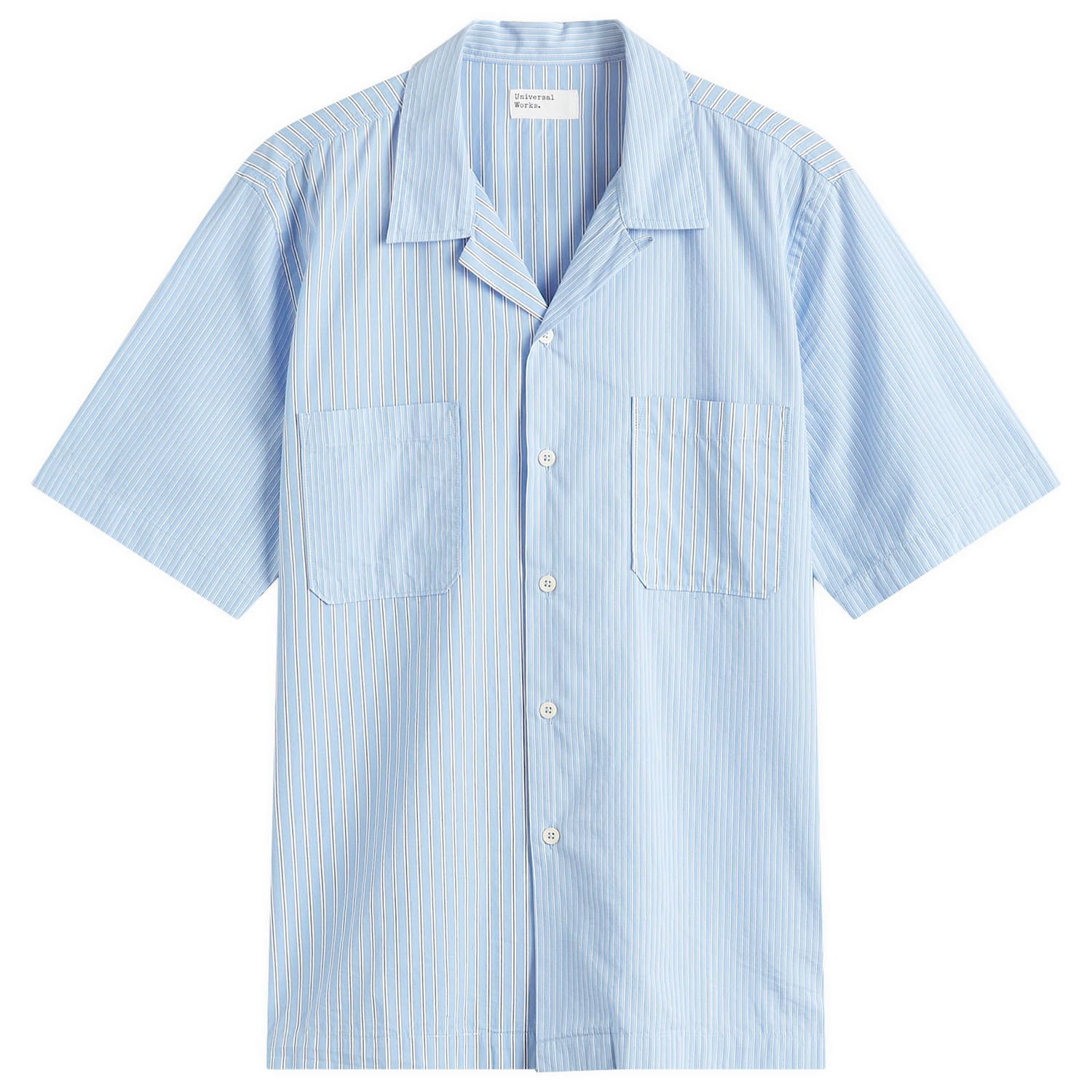 Košeľa Universal Works Universal Works Vila Stripes Sal Road Shirt, Size X-Large Modrá | P32052-BLU, 0