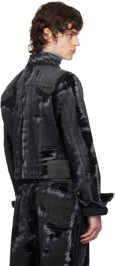 Bomber bunda Jean Paul Gaultier Jean Paul Gaultier 'The Flocked' Denim Jacket Čierna | 25/33-F-VE094-D016-06, 2