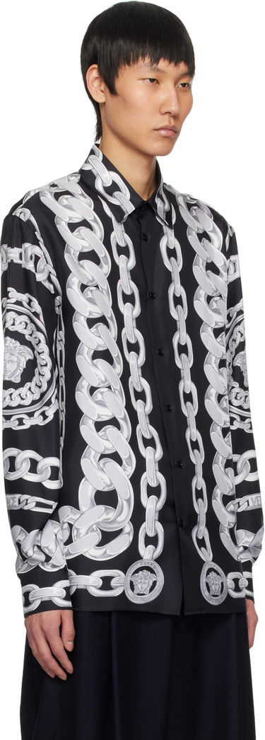 Košeľa Versace Versace Medusa Chains Silk Shirt Čierna | 1019438_1A13397, 1