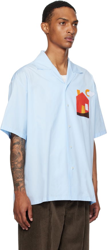 Košeľa Moschino Moschino Poplin House Appliqué Shirt Modrá | 252ZZ020752351293, 1