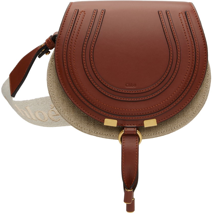 Taška cez rameno CHLOÉ Small Marcie Saddle Bag Hnedá | CHC24AS680N77