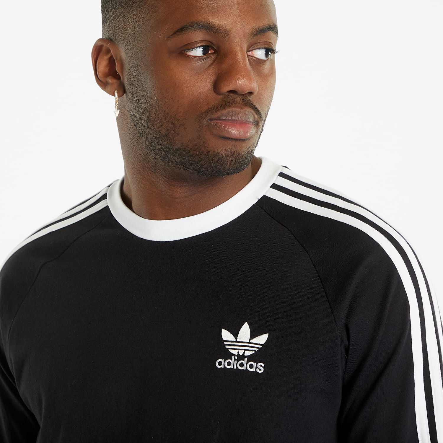 Tričko adidas Originals Long Sleeve 3 Stripe Tee Čierna | IA4877, 1