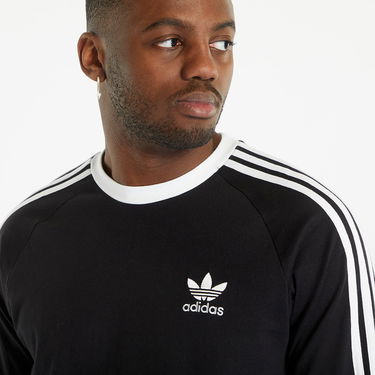 Tričko adidas Originals Long Sleeve 3 Stripe Tee Čierna | IA4877, 1