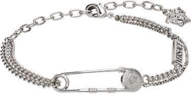 Náramok Versace Versace Silver-Tone Safety Pin Chain Bracelet Metalická | 1020673_1A00620, 0