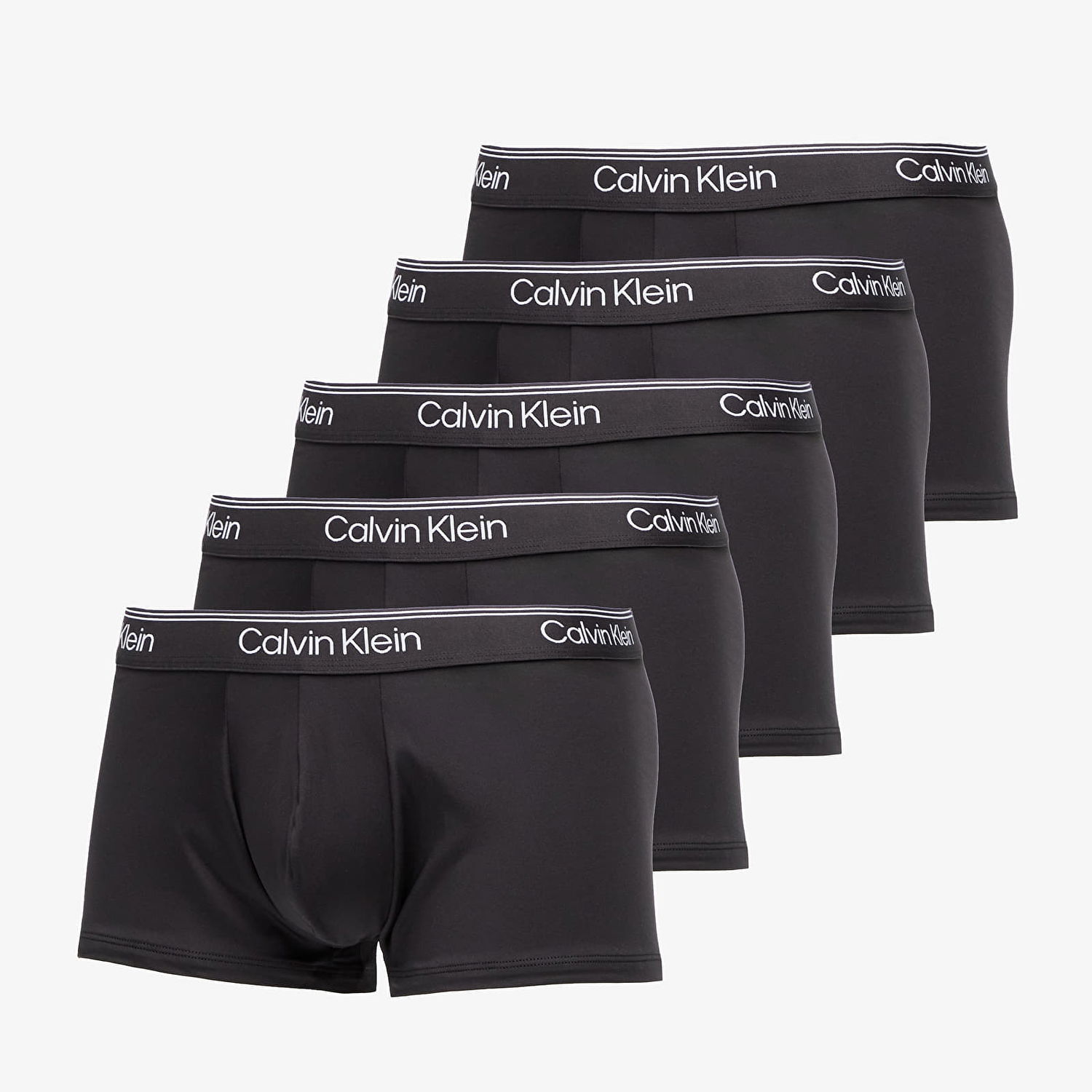 Boxerky CALVIN KLEIN Microfiber Stretch Low Rise Trunk 5-Pack Black Čierna | LV00NB4412 UB1, 0