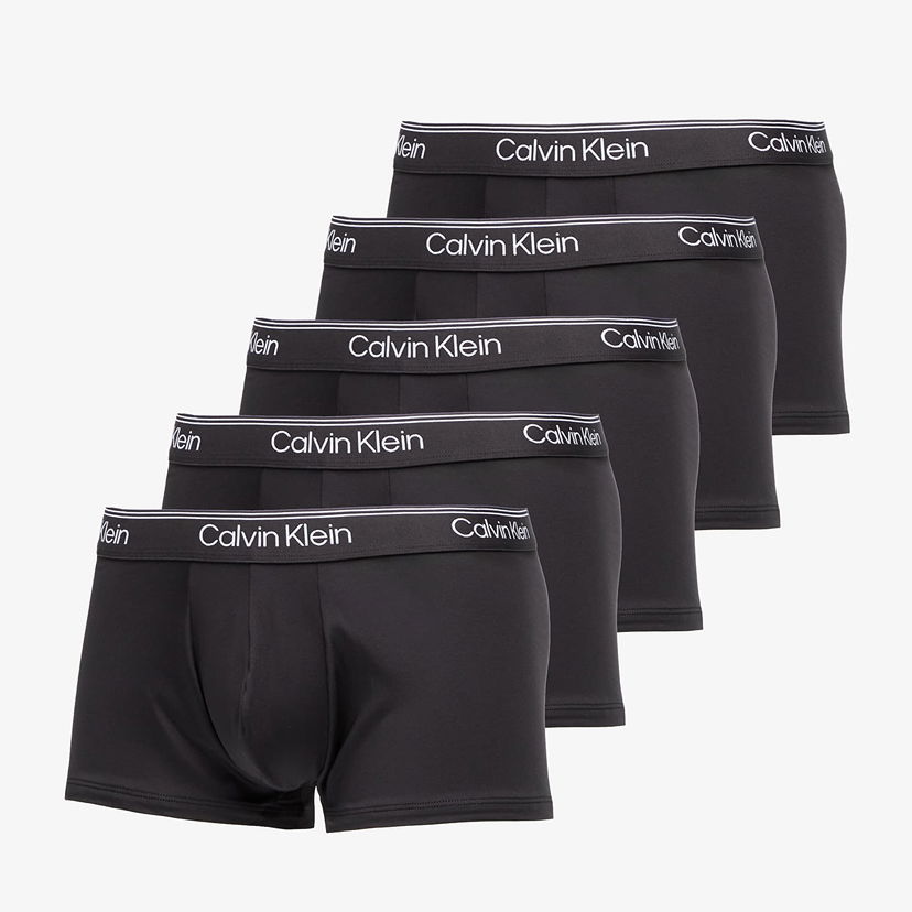 Boxerky CALVIN KLEIN Microfiber Stretch Low Rise Trunk 5-Pack Black Čierna | LV00NB4412 UB1