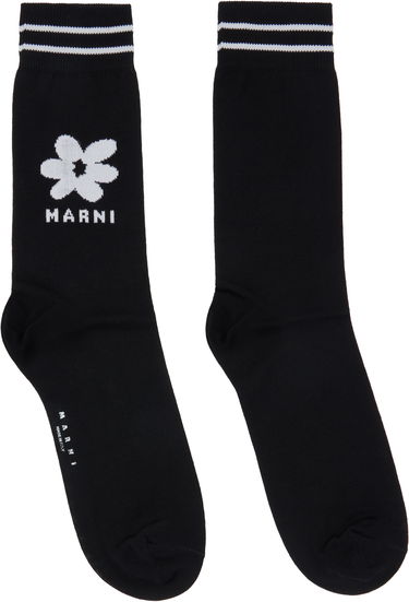 Ponožky Marni Jacquard Flower Socks Čierna | SKZC0147Q0 UFC182, 0