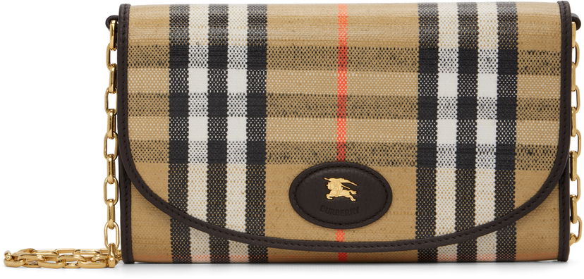 Peňaženka Burberry Burberry Highlands Check and Leather Chain Wallet Béžová | 8112274