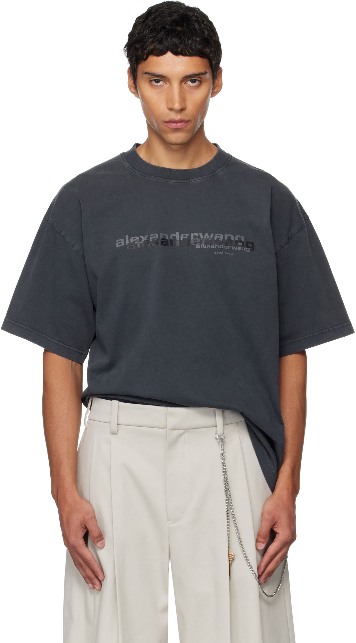 Tričko Alexander Wang Alexander Wang Short Sleeve T-Shirt Šedá | UCC3251847, 0