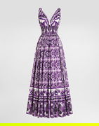 Dolce & Gabbana Majolica-Print Poplin Maxi Dress