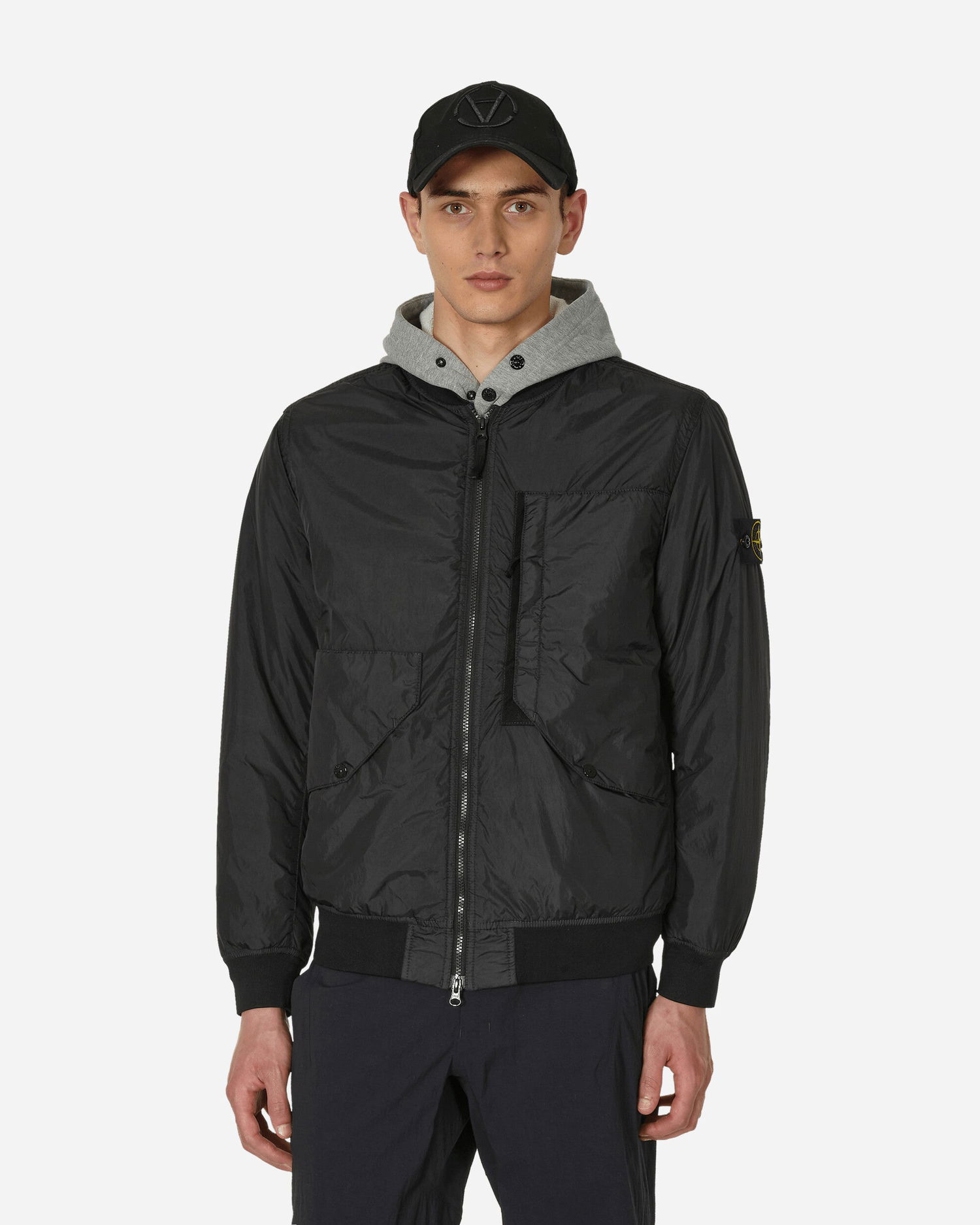 Bomber bunda Stone Island Garment Dyed Crinkle Reps PrimaLoft®-TC Bomber Čierna | 791540923 V0029, 0