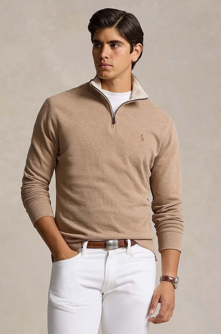 Mikina Polo by Ralph Lauren Lightweight Cotton Quarter-Zip Sweater Béžová | 710877001, 0
