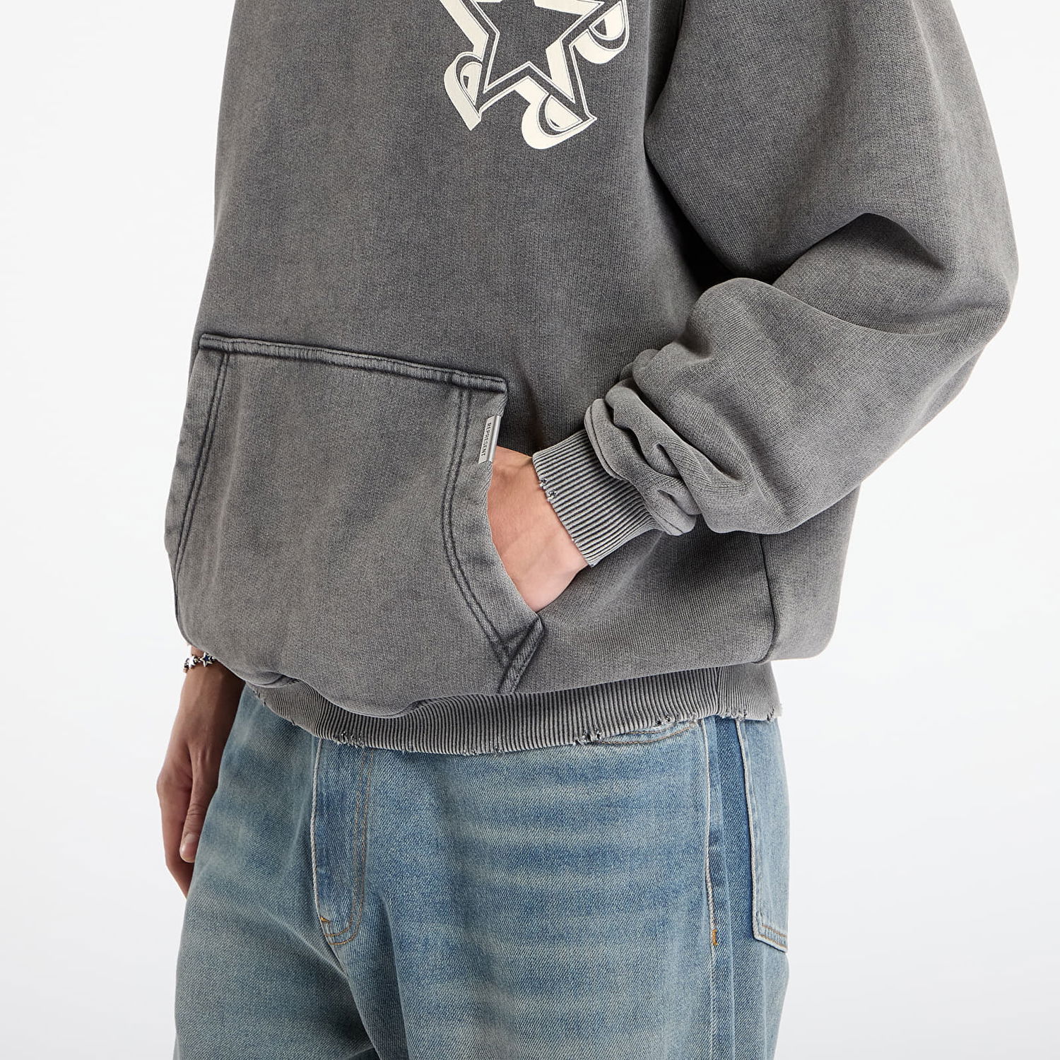 Mikina Represent Clo Vintage Initial Star Hoodie L Šedá | MLM100375-47, 1