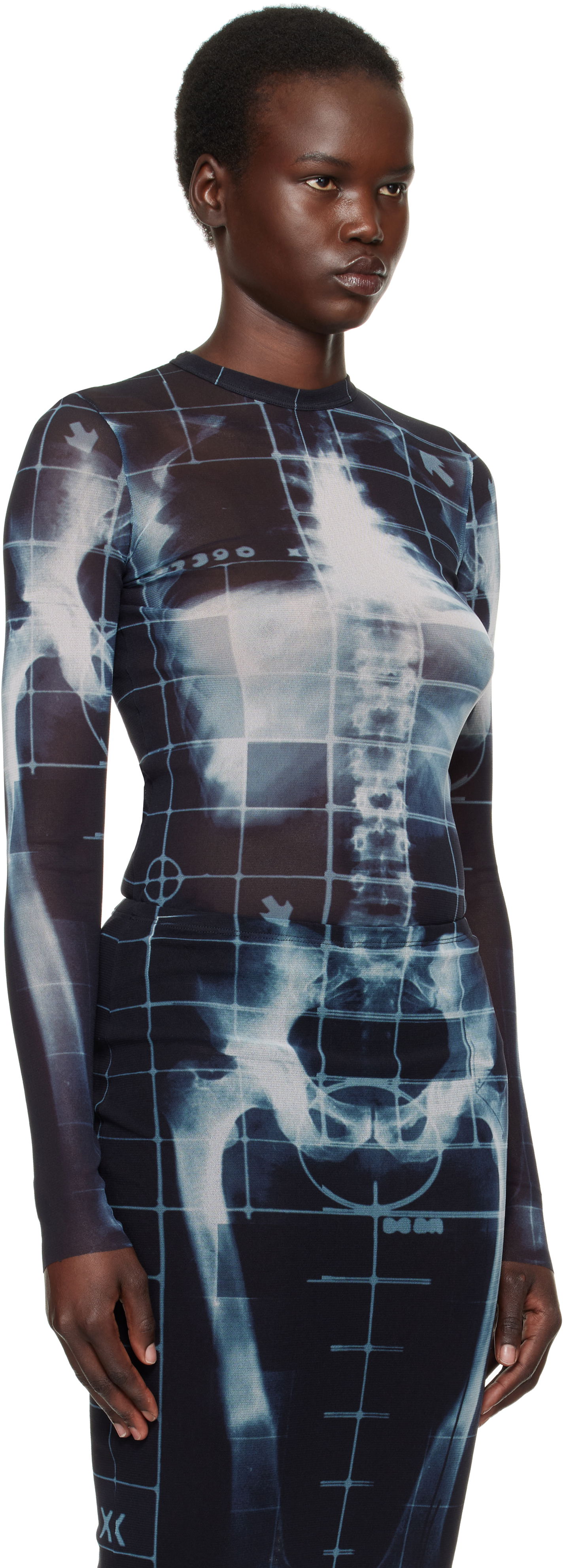 Šaty Jean Paul Gaultier Jean Paul Gaultier 'The Squeletor' Mesh T-Shirt Čierna | 25/33-F-TO241-T580-005956, 1