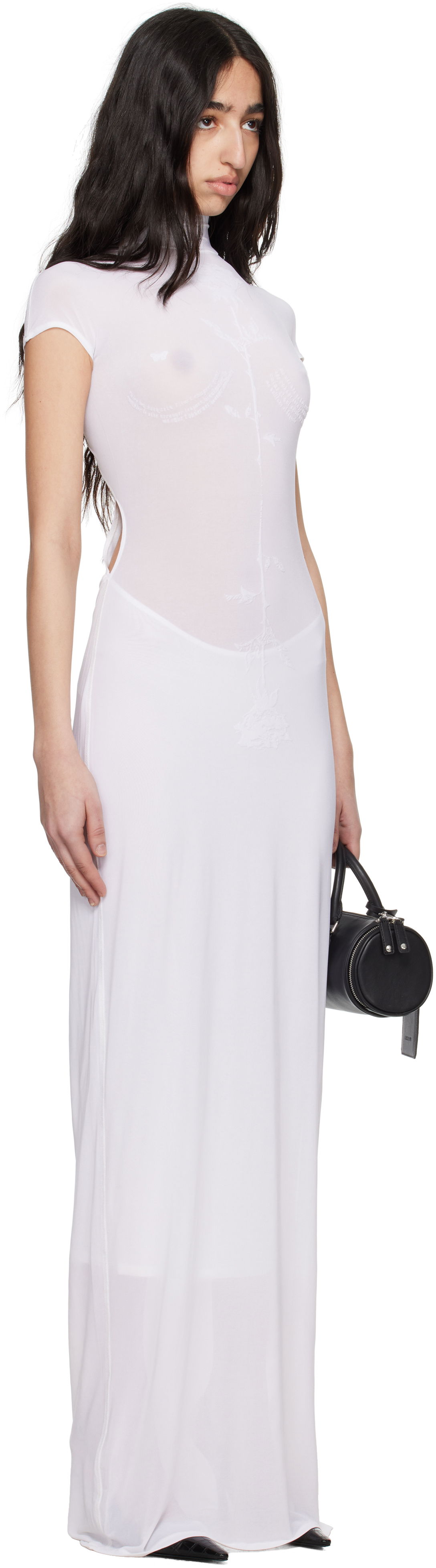 Šaty Jean Paul Gaultier Jean Paul Gaultier Viscose Jersey Sleeveless Maxi Dress Biela | 25/34-F-RO389I-J082-11, 1