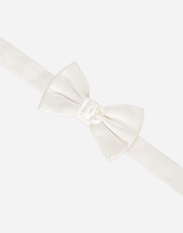 Opasok Dolce & Gabbana Dolce & Gabbana Silk Bow Tie with Mother-of-Pearl Logo Biela | L0EGH3G0U05W0001, 1