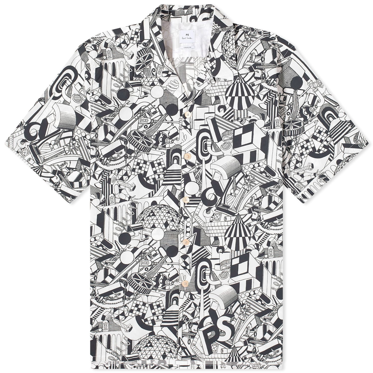 Košeľa Paul Smith Paul Smith Jack's World Vacation Shirt Biela | M2R-695U-M21966-01, 0