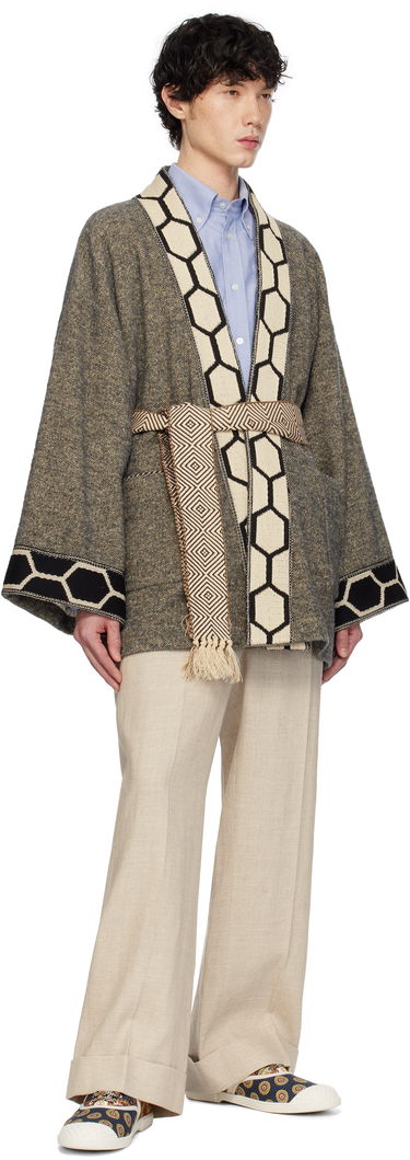 Sveter Valentino Valentino Tweed Embroidered Wrap Cardigan Šedá | 6V3CEH45ARY, 3