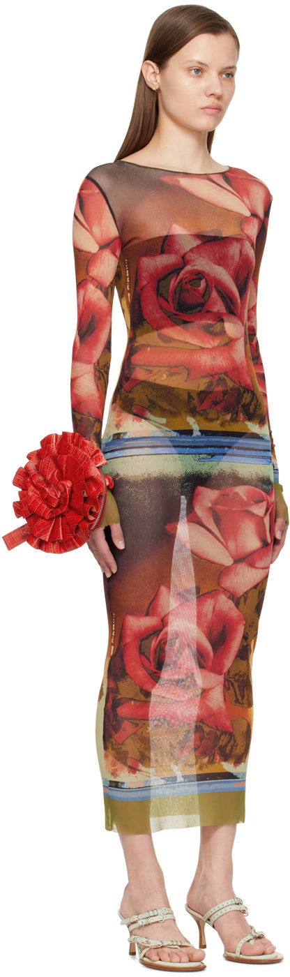 Jean Paul Gaultier Roses Print Maxi Dress