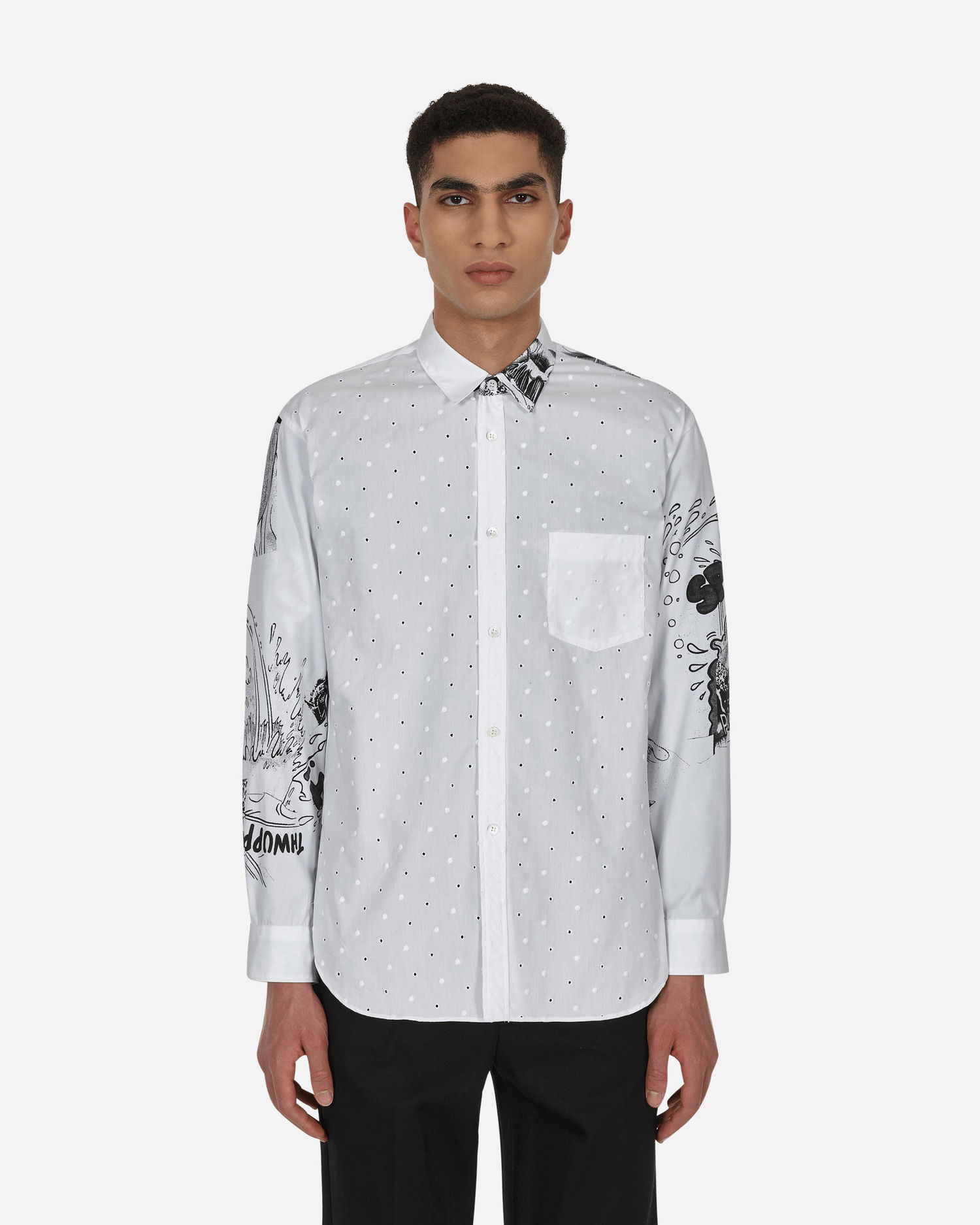 Košeľa Comme des Garçons Christian Marclay Printed Shirt Biela | FI-B053 1, 1